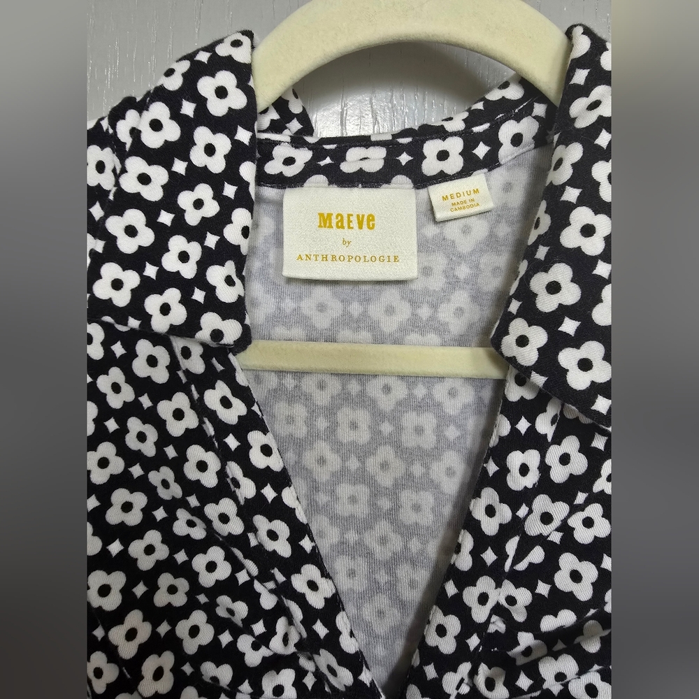 NWOT Maeve By Anthropologie Cinched Front Floral Top - Picture 2 of 4